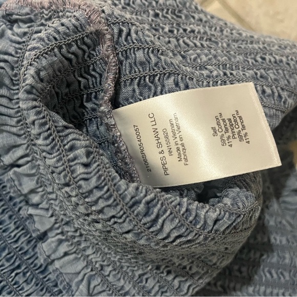 Veronica Beard Sz 8 Set Idony Smocked Top Aloya Smocked Skirt Indigo Blue $575 - Picture 5 of 5